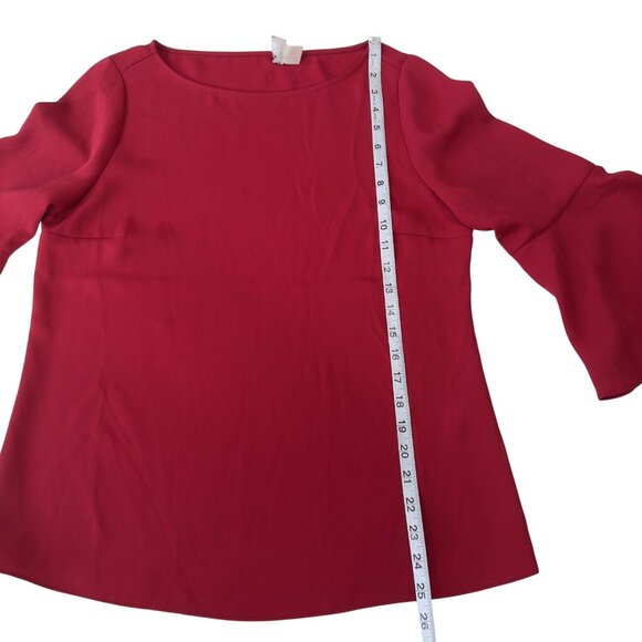 Chicos Womens 0 (4/6)Red Top Blouse Ruffle-Long Sleeve Classic Christmas Holiday - Picture 6 of 16
